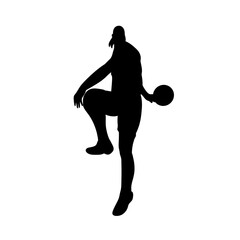silhouette vector sport basketball player