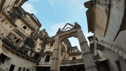 Historic Queen’s Swing in Jhoola Chowk Courtyard of Taragarh Fort, Bundi, India