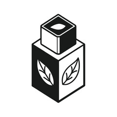 Minimalist eco friendly lip balm packaging design with black line art