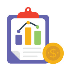 Financial Report Flat Vector Icon Eps 10 Files