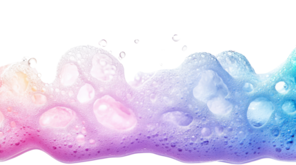 soap foam colorful bubbles on white background