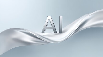 The word "AI" and surrounding waves symbolizing a new wave of technological revolution and breakthrough innovations. AI is the innovation of innovation.