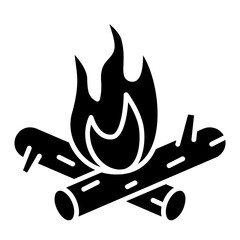 Campfire Silhouette Icon Illustration