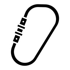 Carabiner Icon: Climbing Safety Equipment Symbol