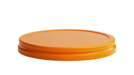 orange podium 3d render icon on white background