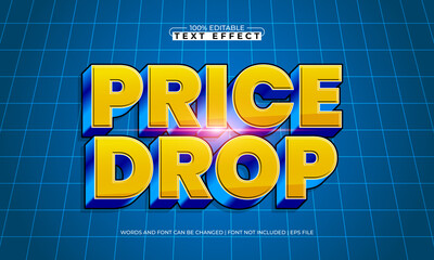 price drop editable text effect with a promo and discount text style