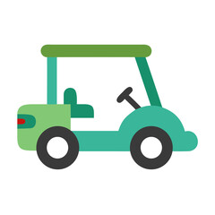 Golf Cart Illustration: A minimalist illustration captures a golf cart, a symbol of leisure, simplicity and movement, this illustration will bring joy to the viewers.