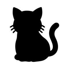 Silhouette Cat: A minimalist graphic silhouette of a domestic cat, its outline capturing the essence of feline grace and simplicity, perfect for conveying elegance and versatility.