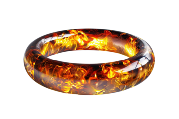 A ring with fire inside on transparent backgroud
