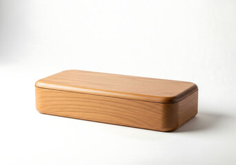 square wooden storage box made from light natural wood

