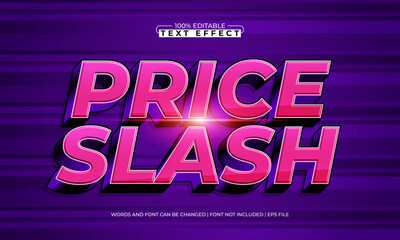 price slash editable text effect with a promo and discount text style