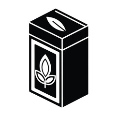 Minimalist black line art of a herbal face toner bottle and box on white background