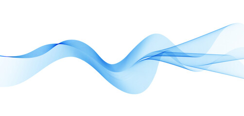 Fototapeta premium Abstract Background, Transparent Waved Lines. Soft Blue Smoke Wave BG. Colorful Gradient Flowing Wavy Lines. Vector illustration.