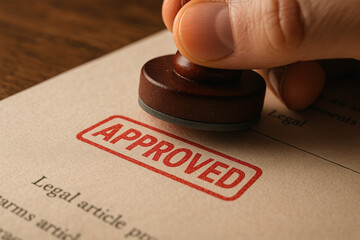 Approved Stamp on Legal Document