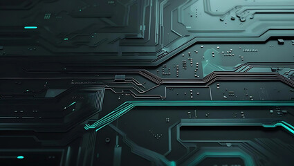 Minimalist AI Circuitry Background: Futuristic Tech Design, Vibrant Futuristic Circuit Board Background for AI Companies, Moody AI Circuitry Abstract: Clean High-Tech Visuals, generative ai