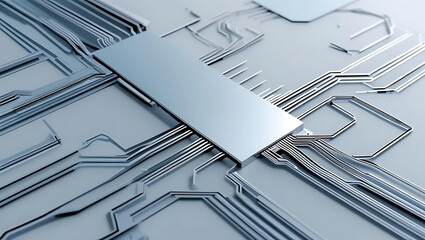 Minimalist AI Circuitry Background: Futuristic Tech Design, Vibrant Futuristic Circuit Board Background for AI Companies, Moody AI Circuitry Abstract: Clean High-Tech Visuals, generative ai
