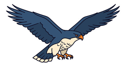 Obraz premium Vector SVG Illustration of an Eagle in Modern Flat Style with Detailed Wing and Beak Design