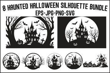 Haunted Halloween Silhouette bundle
