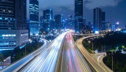 Obraz premium City highway at night