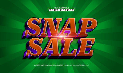 snap sale editable text effect with a promo and discount text style