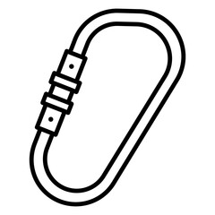 Carabiner Icon: Secure Climbing Equipment Illustration