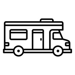 Camper Van Illustration: Road Trip Vehicle Icon