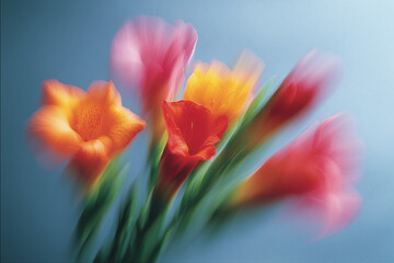 Dream abstract blurry motion vibrant flower posters,summer blossom flower iridescent background