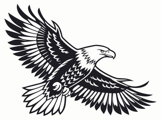 Fototapeta premium Powerful Bald Eagle in Flight, Perfect for Logos and Designs