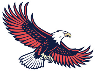 Obraz premium Powerful Bald Eagle in Flight, Perfect for Logos and Designs