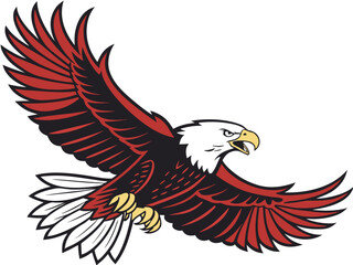 Obraz premium Powerful Bald Eagle in Flight, Perfect for Logos and Designs