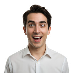 Obraz premium A man making “aha!” expression with isolated transparent background