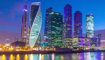 Obraz premium City skyline at twilight (1)