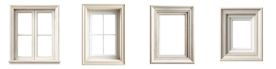 Fototapeta premium Vintage Window and Frame Set, Antique Architectural Elements