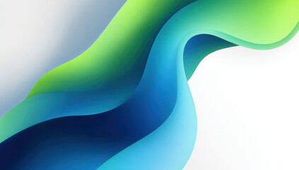 Abstract flowing shapes in vibrant teal, green, and blue colors