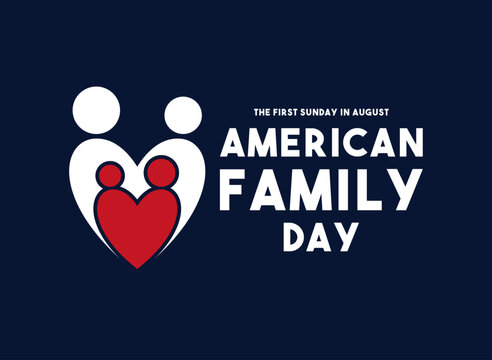 American Family Day. The first sunday in August. Flat design vector. Banner, card, background.