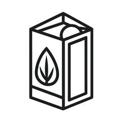 Minimalist black line art box for organic body oil packaging