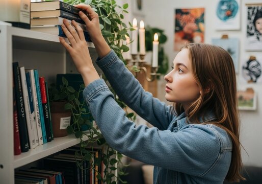 Gen Z personal library curation cozy home environment for the modern reader