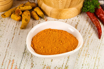 Tumeric curcuma powder for culinary