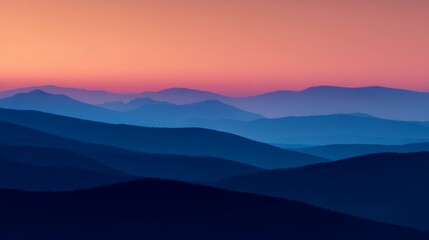 Fototapeta premium abstract distant ridge silhouette at Sunset concept for background