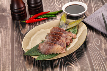 Raw yellowtail fresh fish sashimi