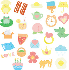 Cute hand drawn planner pastel color.
Journal schedule vector illustration