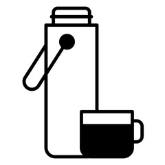 Thermos and Cup Icon Illustration