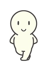 
A person standing with their hands behind their back.