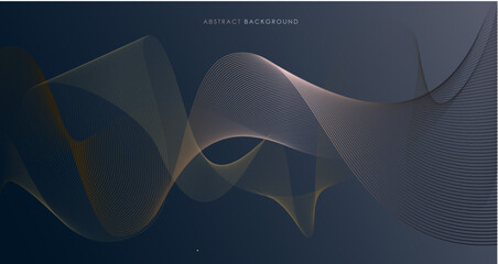 Elegant golden wavy lines abstract background with vibrant color accents
