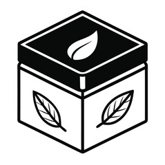 Minimalist black line art organic cuticle cream packaging design