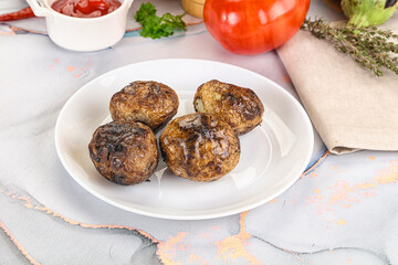 Baked potato barbecue with skin