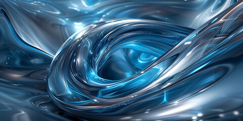 Abstract glossy waves background pattern. Blue waves texture background wallpaper. Digital artistic artwork raster bitmap illustration. Graphic design art. AI artwork.