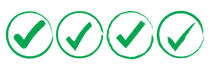 Green brush stroke forming check mark on transparent backdrop, signaling successful validation and positive confirmation. © Ankita