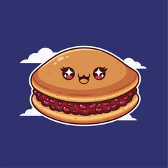 A cute lovely Dorayaki cartoon illustration