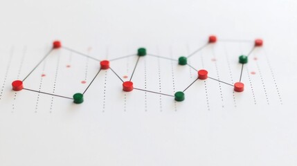 Graph with red and green pins